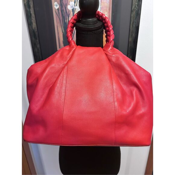 Vince Camuto Jordy Leather Tote Handbag Shoulder Bag in Cherry Berry NWOT - Picture 4 of 14